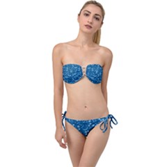 Folk Flowers Print Floral Pattern Ethnic Art Twist Bandeau Bikini Set by Eskimos