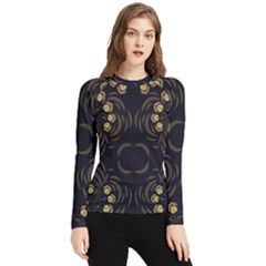 Floral Folk Damask Pattern Fantasy Flowers Floral Geometric Fantasy Women s Long Sleeve Rash Guard by Eskimos