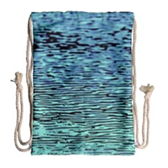 Blue Waves Flow Series 3 Drawstring Bag (large) by DimitriosArt