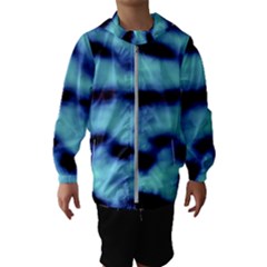 Blue Waves Flow Series 4 Kids  Hooded Windbreaker by DimitriosArt