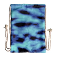 Blue Waves Flow Series 4 Drawstring Bag (large) by DimitriosArt