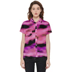 Pink  Waves Flow Series 2 Short Sleeve Pocket Shirt by DimitriosArt