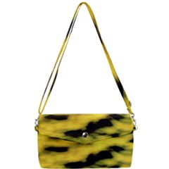 Yellow Waves Flow Series 1 Removable Strap Clutch Bag by DimitriosArt