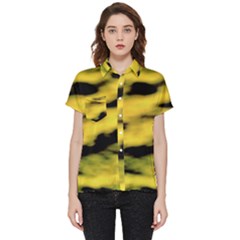 Yellow Waves Flow Series 1 Short Sleeve Pocket Shirt by DimitriosArt