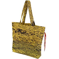 Yellow Waves Flow Series 2 Drawstring Tote Bag by DimitriosArt