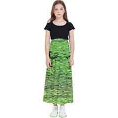 Green Waves Flow Series 2 Kids  Flared Maxi Skirt