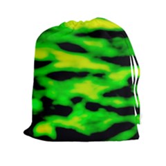 Green Waves Flow Series 3 Drawstring Pouch (2xl) by DimitriosArt