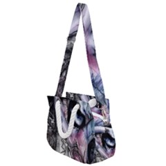 Watercolor Girl Rope Handles Shoulder Strap Bag by MRNStudios