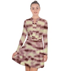 Pink  Waves Flow Series 10 Long Sleeve Panel Dress by DimitriosArt