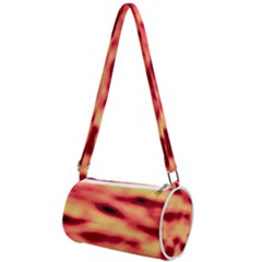 Red Waves Flow Series 4 Mini Cylinder Bag by DimitriosArt