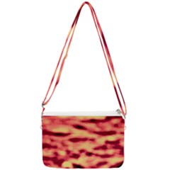 Red Waves Flow Series 4 Double Gusset Crossbody Bag by DimitriosArt