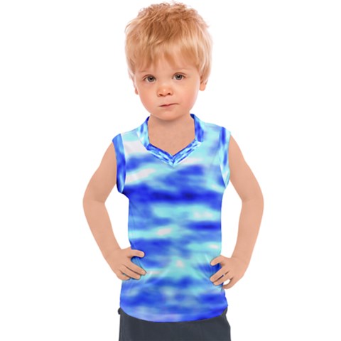 Blue Waves Flow Series 5 Kids  Sport Tank Top by DimitriosArt