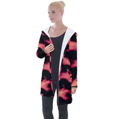 Red Waves Flow Series 5 Longline Hooded Cardigan by DimitriosArt