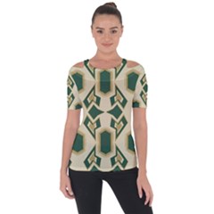 Abstract Pattern Geometric Backgrounds   Shoulder Cut Out Short Sleeve Top by Eskimos