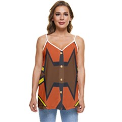 Abstract Pattern Geometric Backgrounds   Casual Spaghetti Strap Chiffon Top by Eskimos