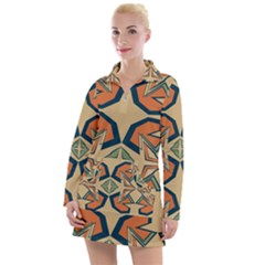 Abstract Pattern Geometric Backgrounds   Women s Long Sleeve Casual Dress by Eskimos