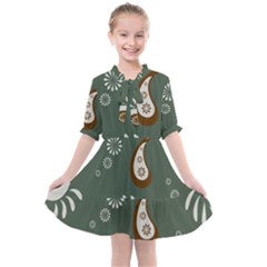 Floral Pattern Paisley Style Paisley Print  Doodle Background Kids  All Frills Chiffon Dress by Eskimos