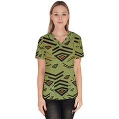 Abstract Pattern Geometric Backgrounds   Women s V-neck Scrub Top by Eskimos