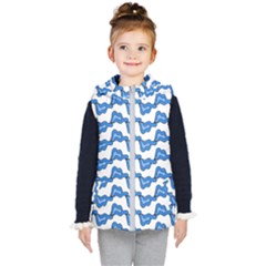 Abstract Waves Kids  Hooded Puffer Vest by SychEva