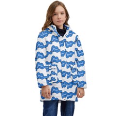 Abstract Waves Kid s Hooded Longline Puffer Jacket by SychEva