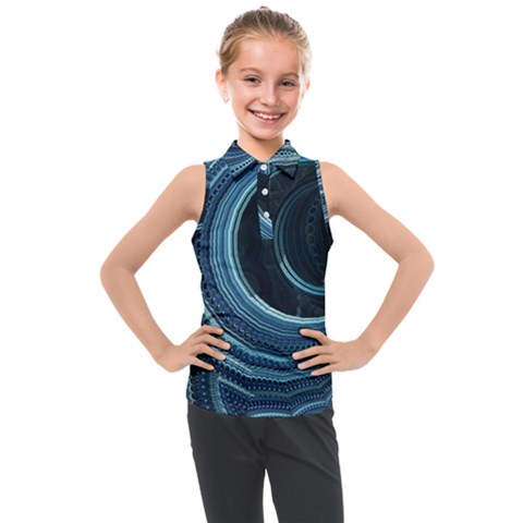 Fractal Kids  Sleeveless Polo Tee by Sparkle