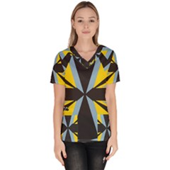 Abstract Pattern Geometric Backgrounds   Women s V-neck Scrub Top by Eskimos