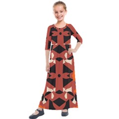 Abstract Pattern Geometric Backgrounds   Kids  Quarter Sleeve Maxi Dress by Eskimos