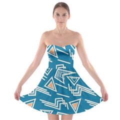 Abstract Pattern Geometric Backgrounds   Strapless Bra Top Dress by Eskimos