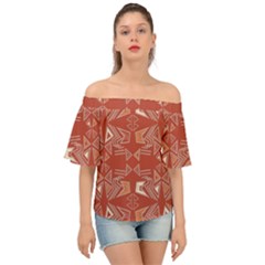 Abstract Pattern Geometric Backgrounds   Off Shoulder Short Sleeve Top by Eskimos