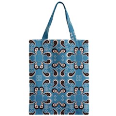 Floral Pattern Paisley Style Paisley Print  Doodle Background Zipper Classic Tote Bag by Eskimos