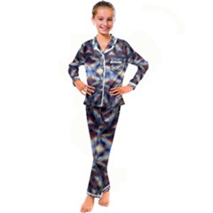 Diamonds And Flowers Kid s Satin Long Sleeve Pajamas Set by MRNStudios