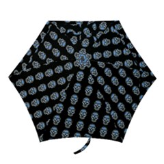 Skulls, Demonic Skull Pattern, Frida Kahlo Stylised Mini Folding Umbrellas by Casemiro