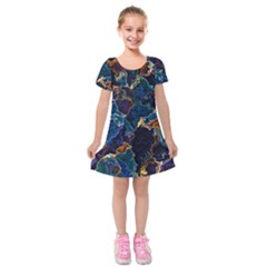 Oil Slick Kids  Short Sleeve Velvet Dress by MRNStudios