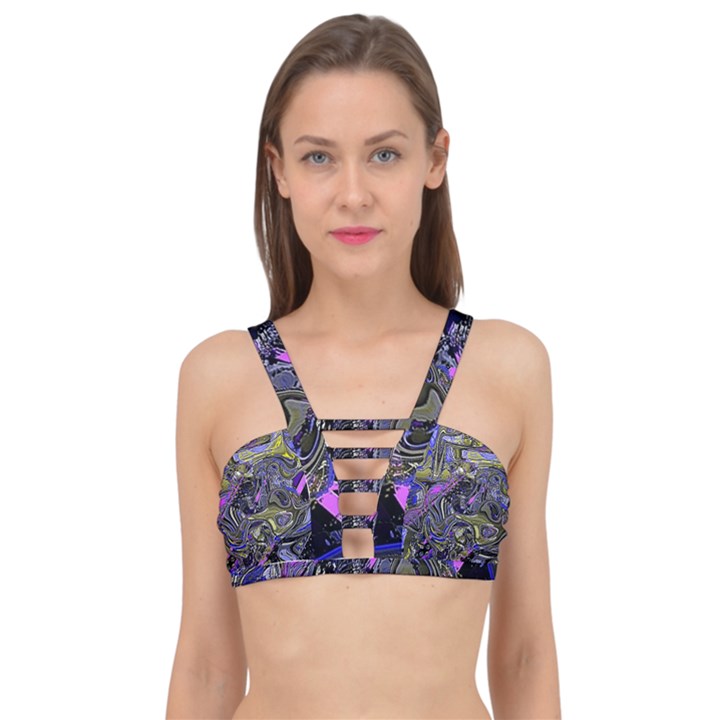 Deconstructed Green Cage Up Bikini Top