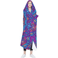 Vibrant Violet Mandala Wearable Blanket by lujastyles