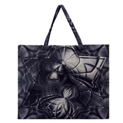 Charcoal Faker Zipper Large Tote Bag by MRNStudios