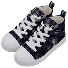 Charcoal Faker Kids  Mid-top Canvas Sneakers by MRNStudios