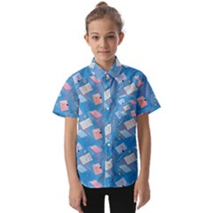 Notepads Pens And Pencils Kids  Short Sleeve Shirt by SychEva