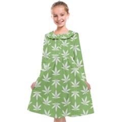 Weed Pattern Kids  Midi Sailor Dress by Valentinaart