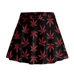 Weed Pattern Mini Flare Skirt by Valentinaart