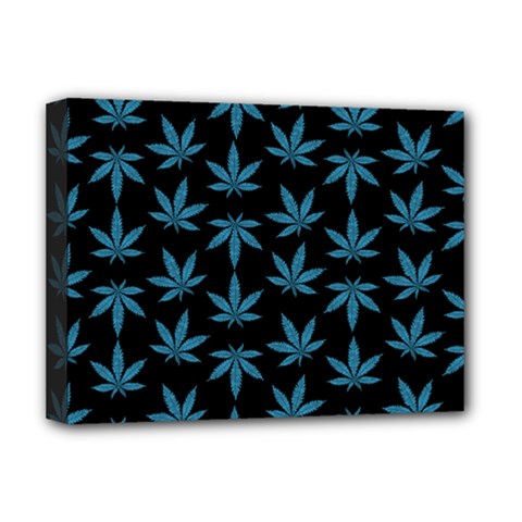 Weed Pattern Deluxe Canvas 16  X 12  (stretched)  by Valentinaart