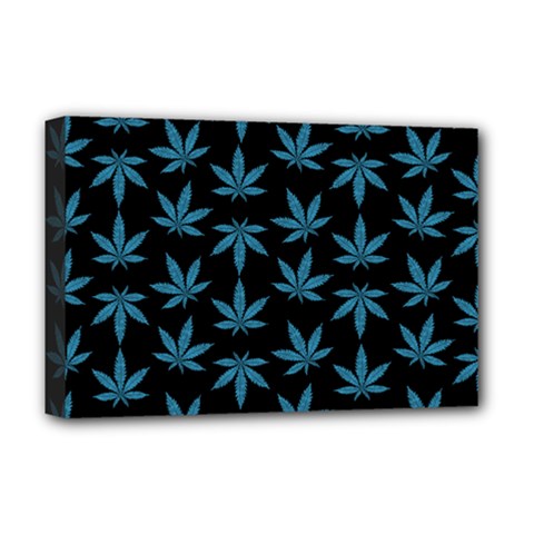 Weed Pattern Deluxe Canvas 18  X 12  (stretched) by Valentinaart