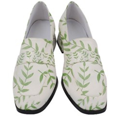 Tropical Pattern Women s Chunky Heel Loafers by Valentinaart