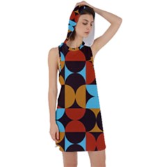 Geometric Pattern Racer Back Hoodie Dress by Valentinaart