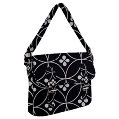 Black And White Pattern Buckle Messenger Bag by Valentinaart