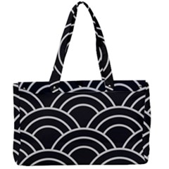 Black And White Pattern Canvas Work Bag by Valentinaart