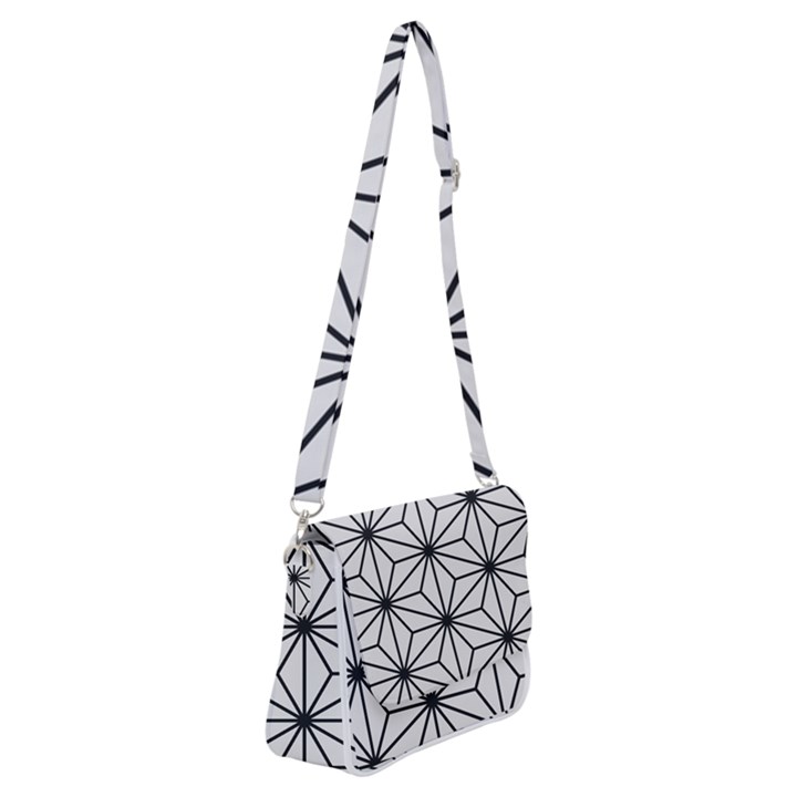 Black and white pattern Shoulder Bag with Back Zipper