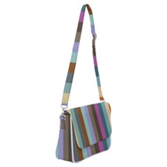 Simple Line Pattern Shoulder Bag With Back Zipper by Valentinaart