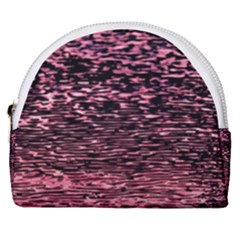 Pink  Waves Flow Series 11 Horseshoe Style Canvas Pouch by DimitriosArt