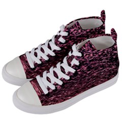 Pink  Waves Flow Series 11 Women s Mid-top Canvas Sneakers by DimitriosArt